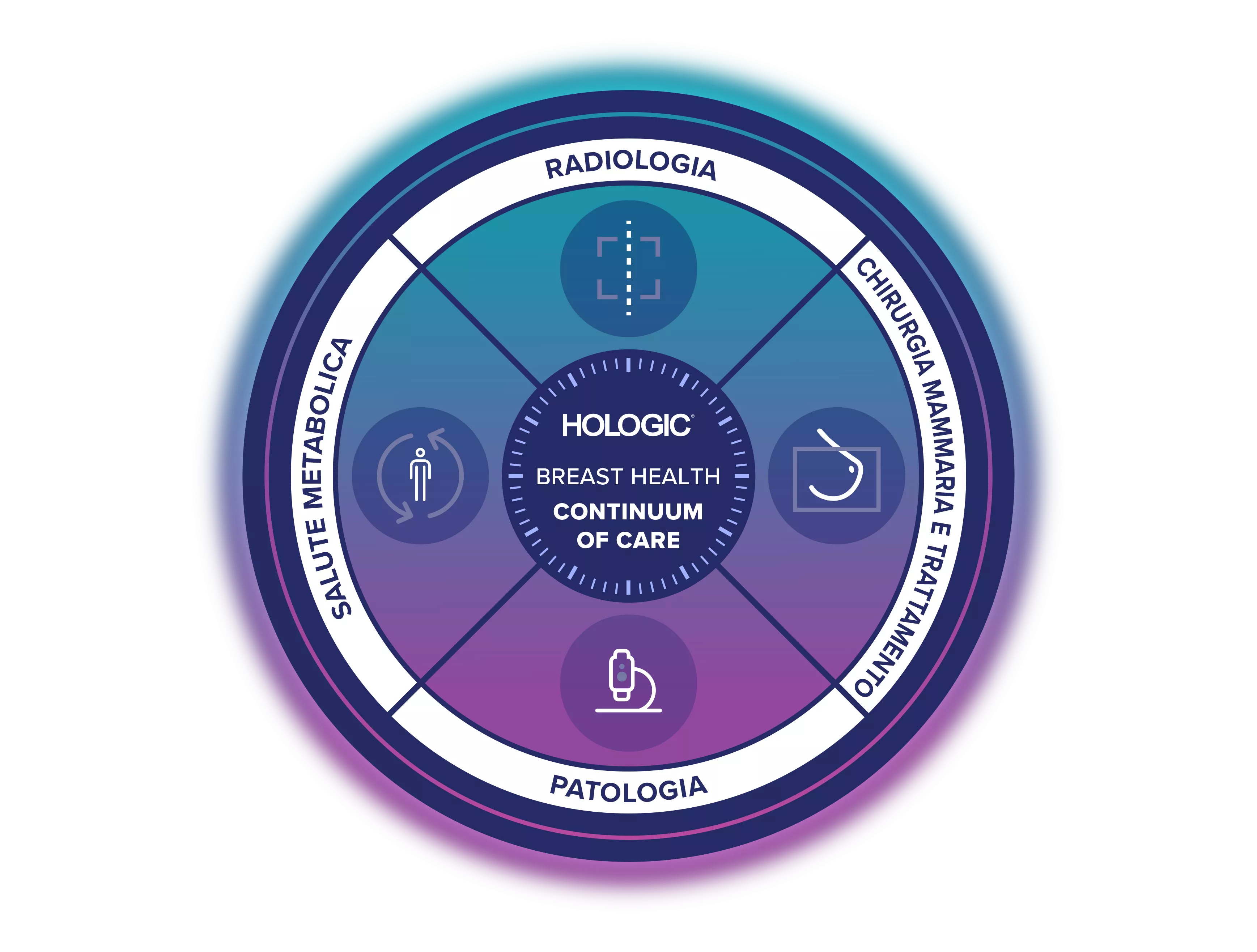 Illustrazione del Breast Health Continuum of Care di Hologic