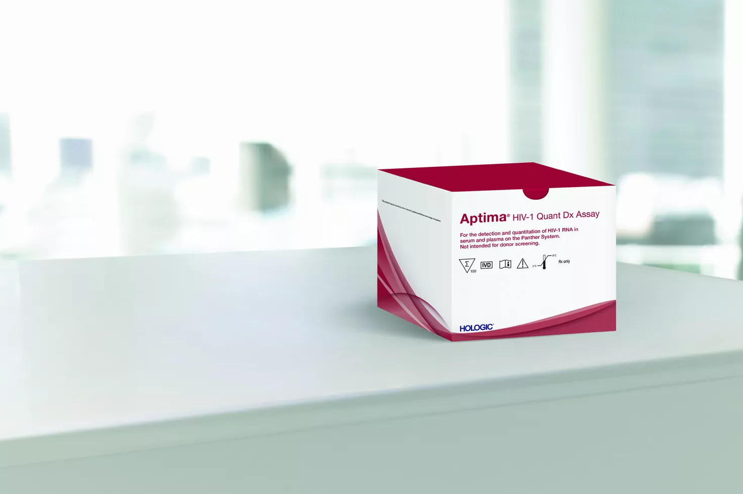 Aptima™ HIV-1 Quant Dx Assay Hologic su sfondo bianco